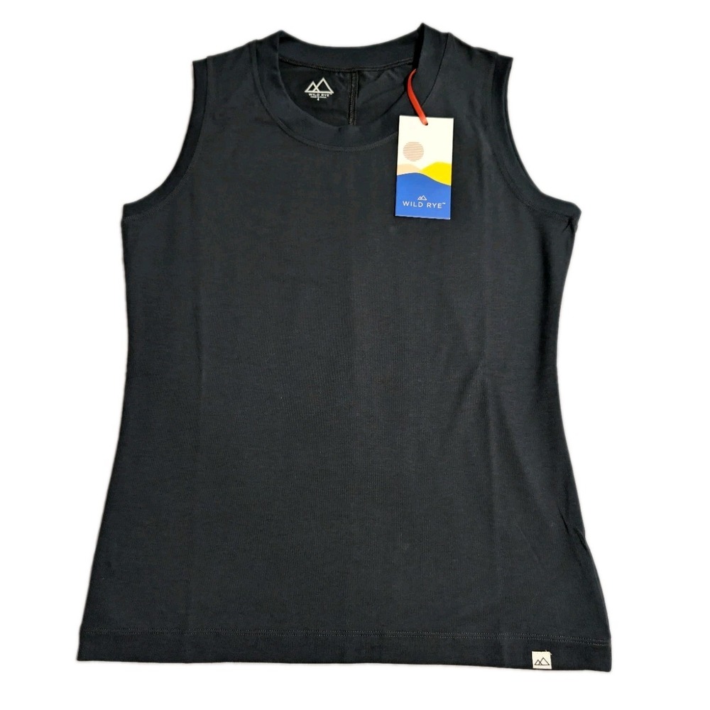 Wild Rye Merritt Muscle Tank Womens 4 Black Sleeveless Outdoor Shirt NWT